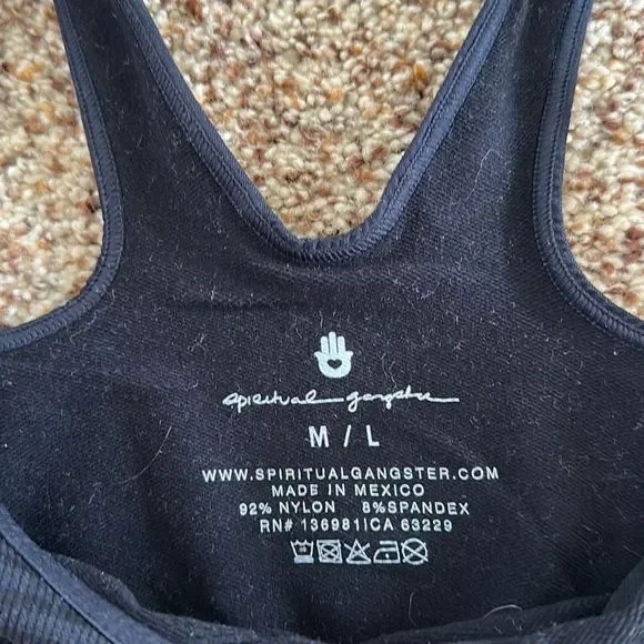 Spiritual Gangster Seamless Crop Tank Black Size M/L - Picture 6 of 8
